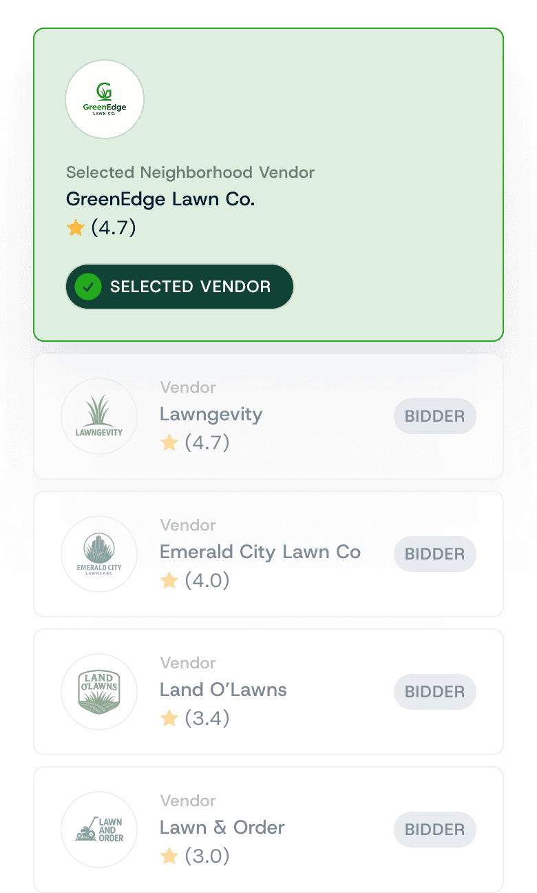 Vetted Neighborhood Vendors List